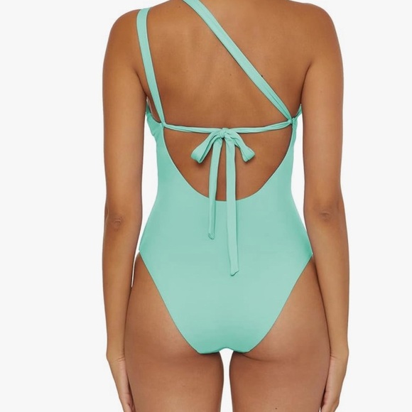 Soluna Swim Tahiti - Women's Asymmetric One Piece Swimsuit, Sky, X-Large - Picture 4 of 5